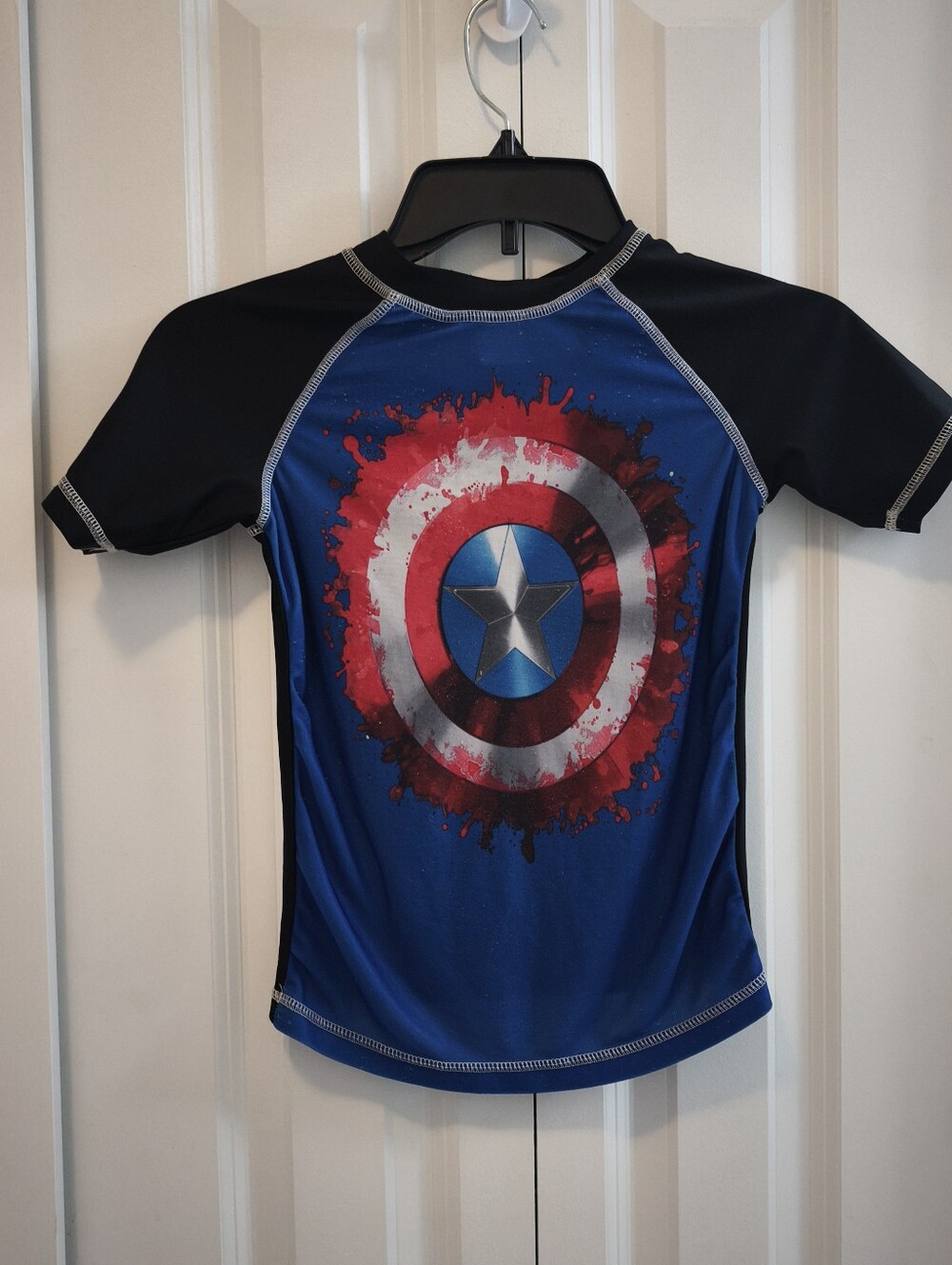 Marvel Avengers Boys Captain America Swim Shirt Size S